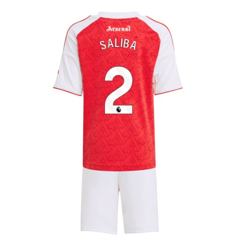 Lacne Dětský Futbalové dres Arsenal William Saliba #2 2025-26 Krátky Rukáv - Domáci (+ trenírky) Lacne Dětský Futbalové dres Arsenal William Saliba #2 2025-26 Krátky Rukáv - Domáci (+ trenírky)